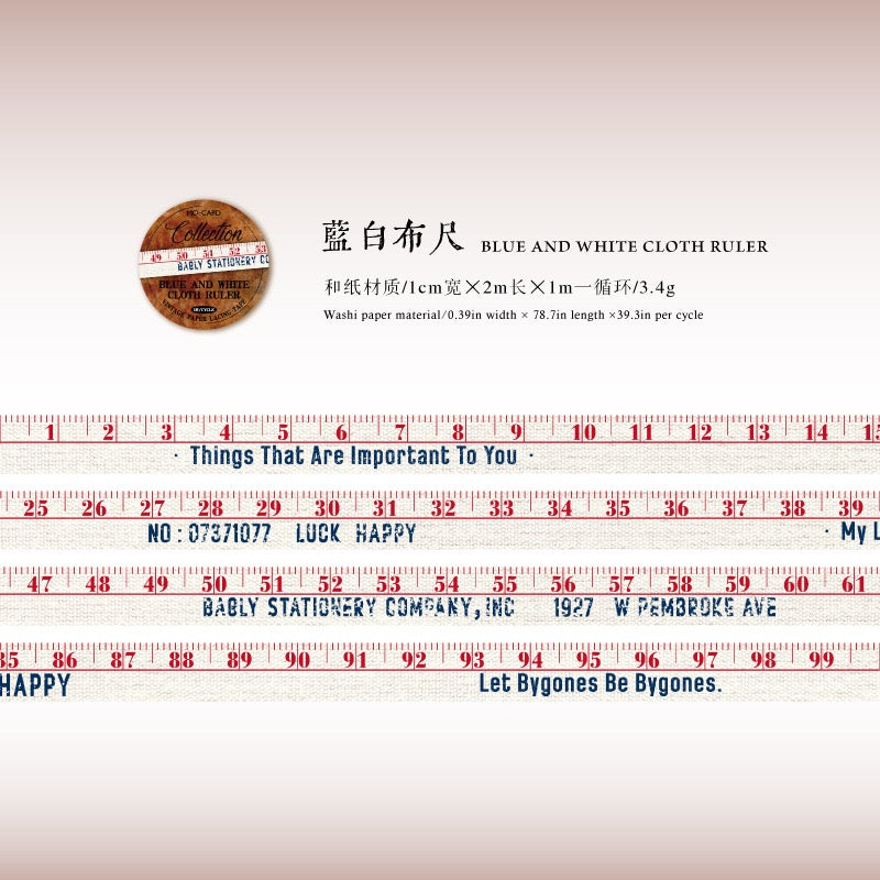 Measuring Tape Collection Series Washi Tape — 2M