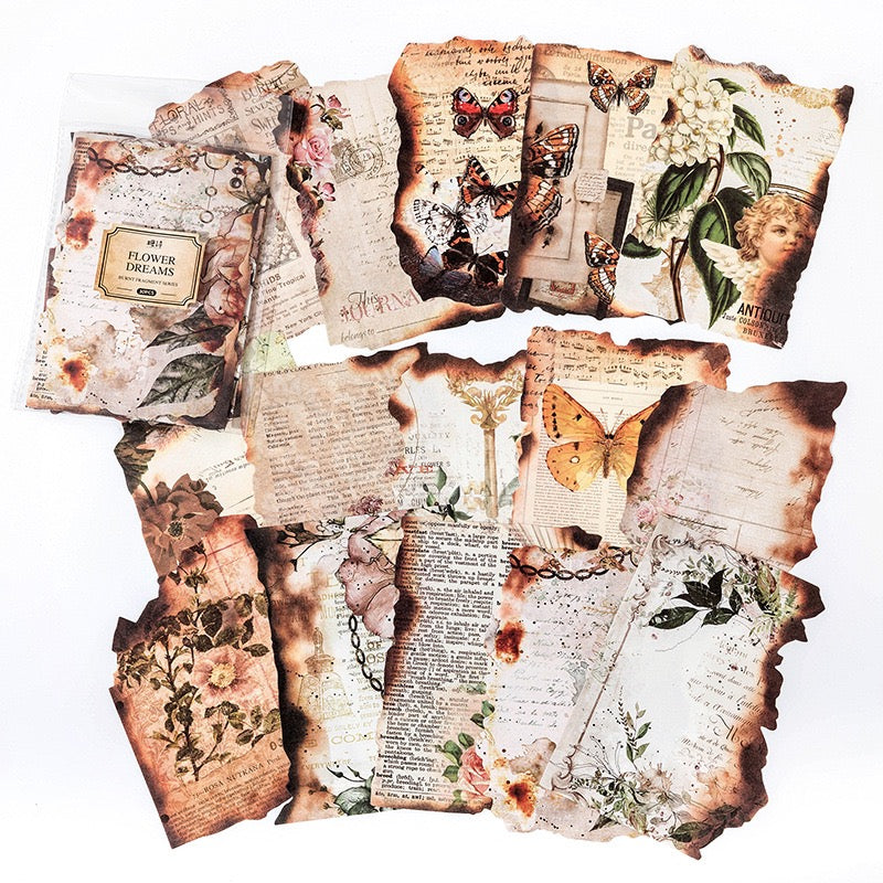 Burnt Fragment Series Material Paper — 30 Sheets
