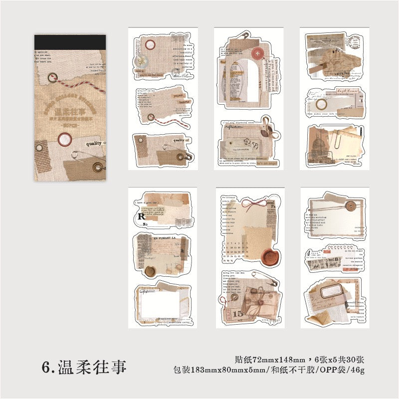 Livre d'autocollants de collage de la série Fragments — 30 feuilles