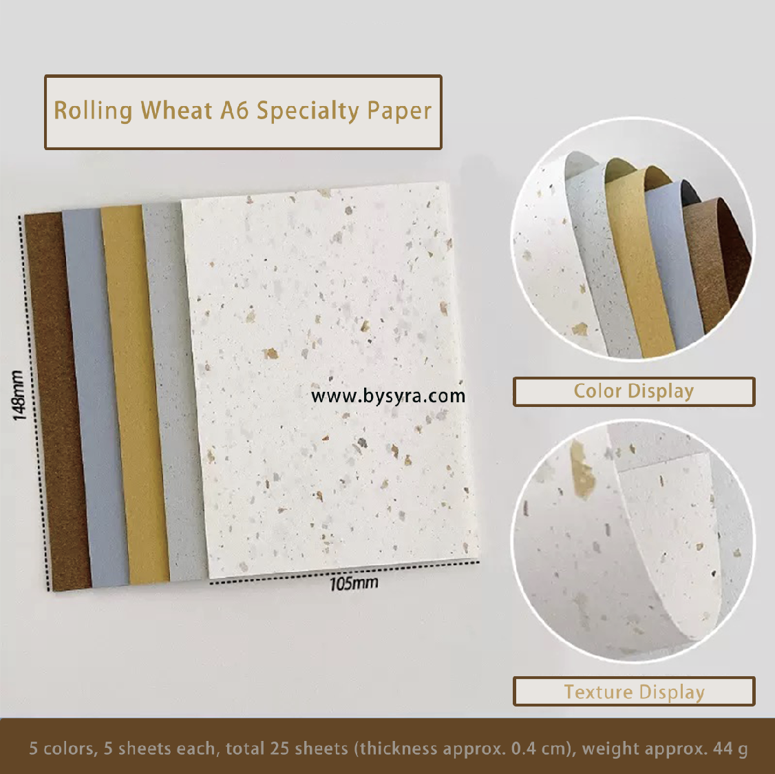 Rolling Wheat A6 Specialty Paper — 25 Sheets