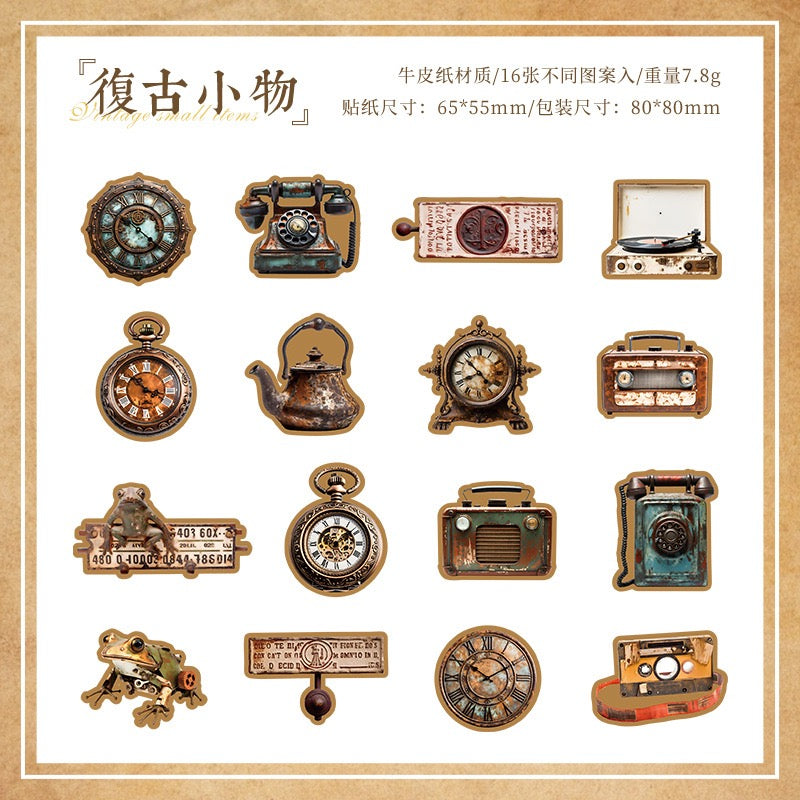 Old Erosion Dream Series Kraft Paper Sticker — 16PCS