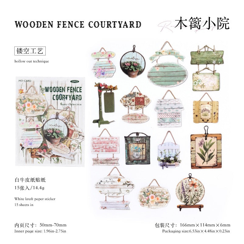 Rural Life General Store Series Die-Cut Hard Card Stickers — 15PCS