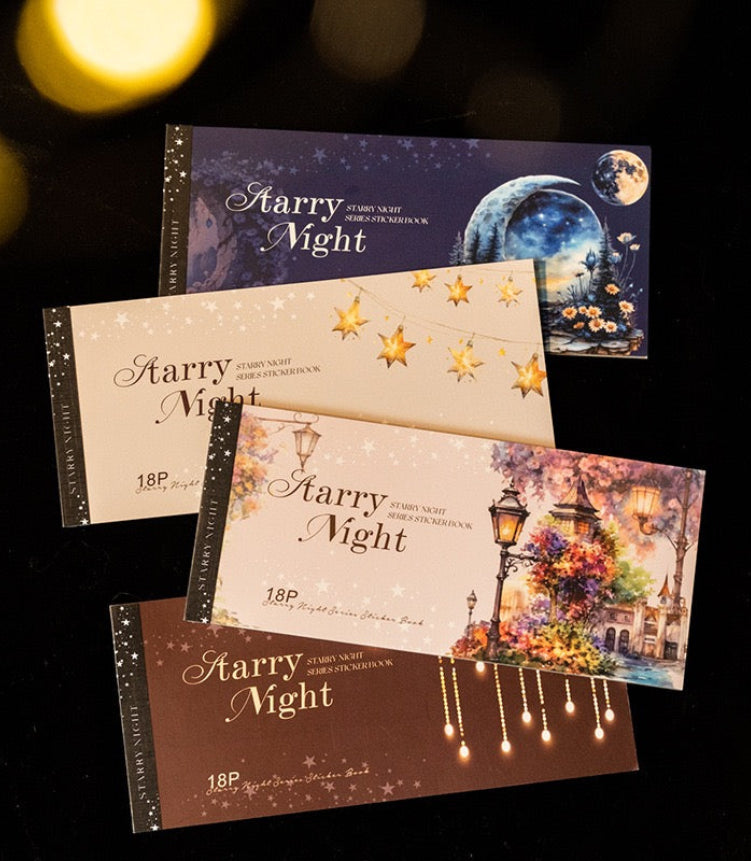 Starry night PET Stickers Book— 18 Sheets