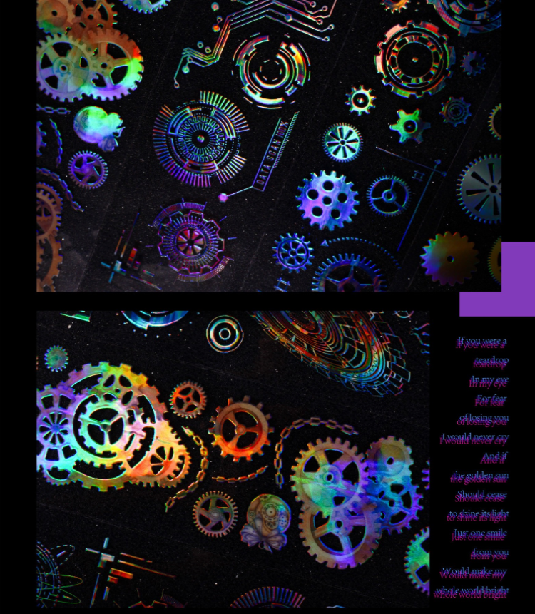 Gear fantasy series adhesive PET Tape — 2M