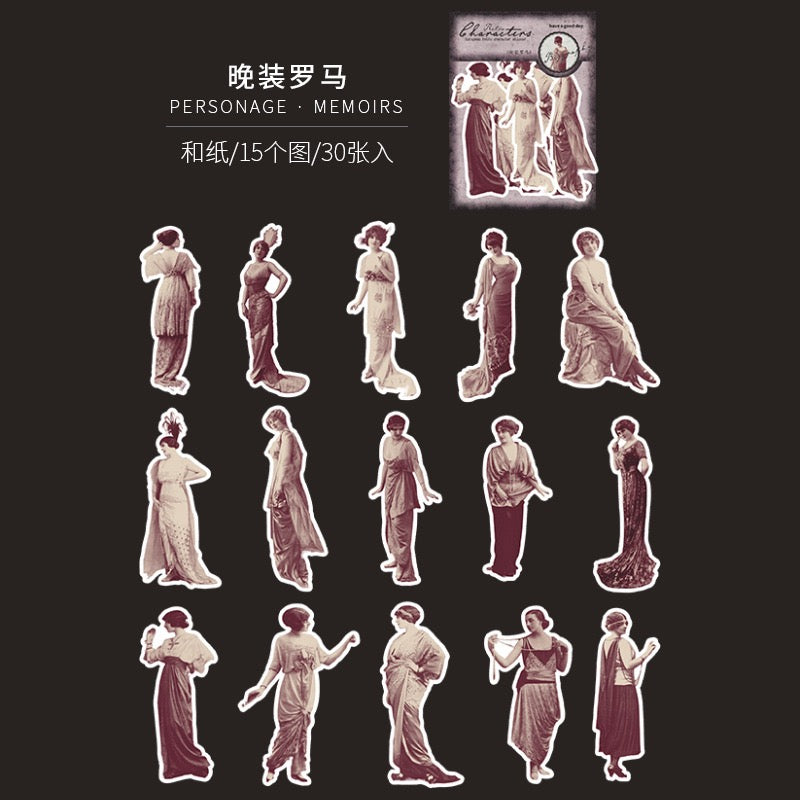 Character Notes · Memoir Series Washi Sticker – 30PCS