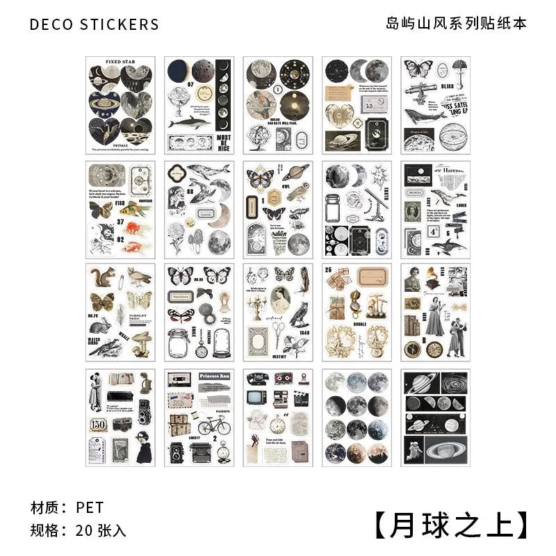 Livre d'autocollants PET série Island Mountain Breeze — 20 feuilles