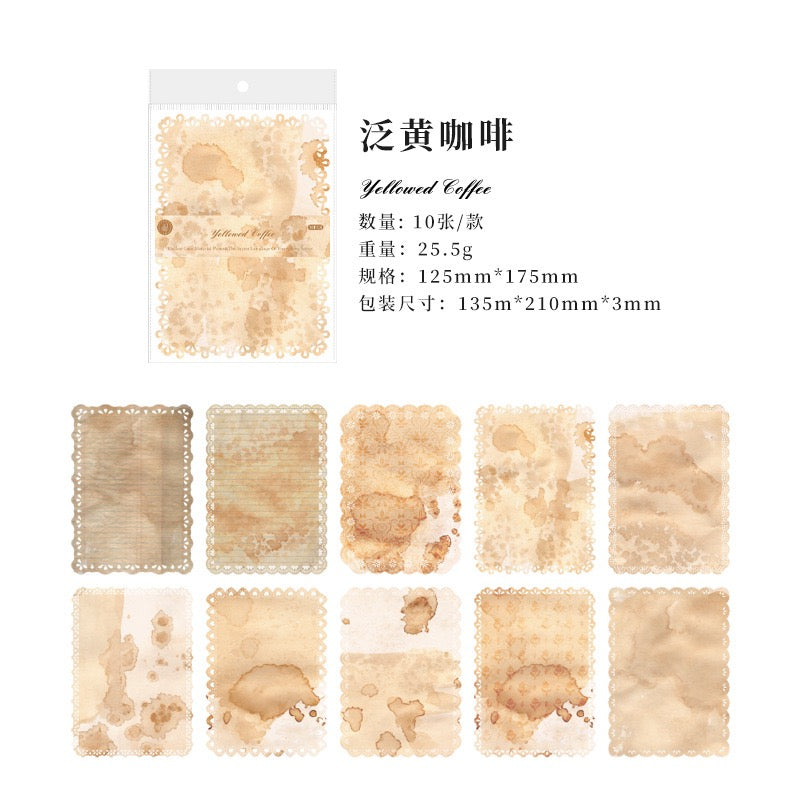 Whispers of Nature Series: Vintage Lace Material Paper — 10 Sheets