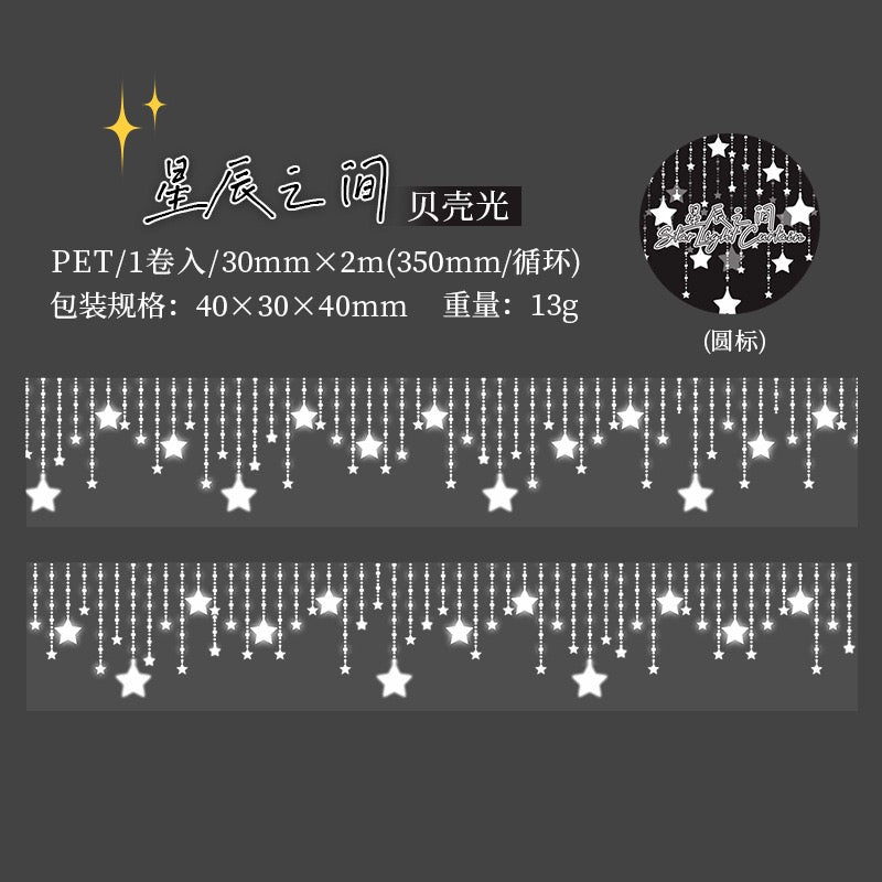 Série de rideaux étoilés : ruban PET Shell-Glow — 2M
