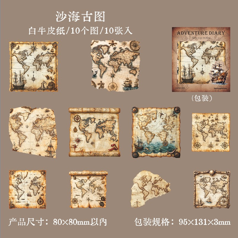 Autocollant en papier kraft blanc pour journal d'aventure — 10 pièces