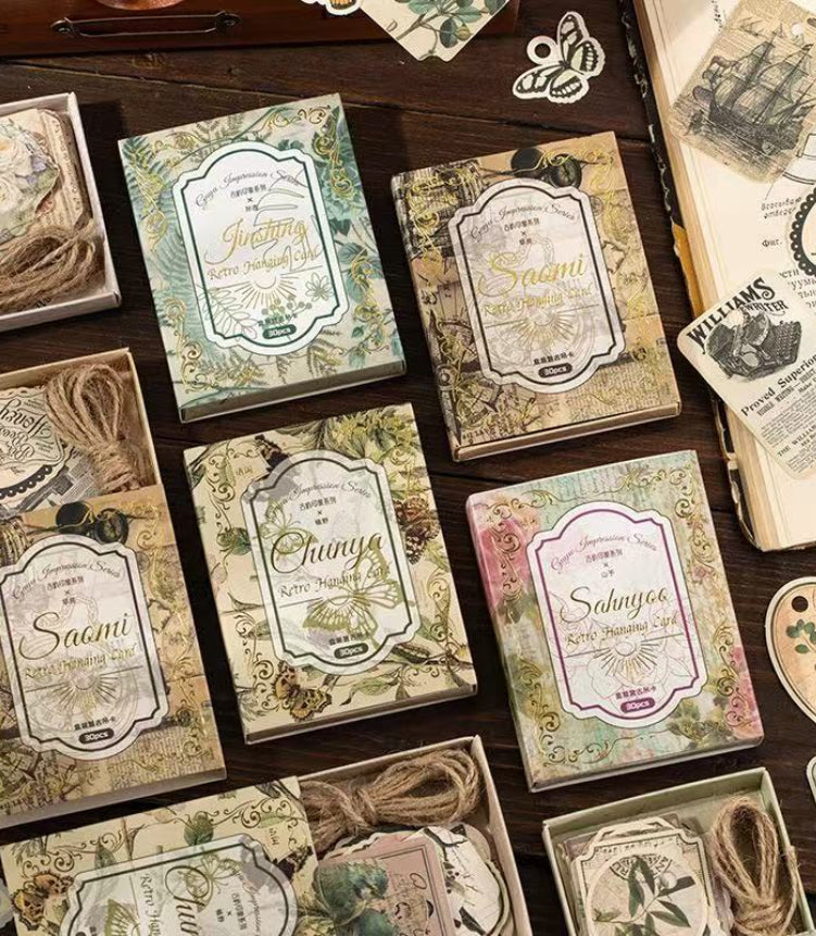 Étiquettes volantes en boîte de la série Ancient Isle Impressions — 30 pièces