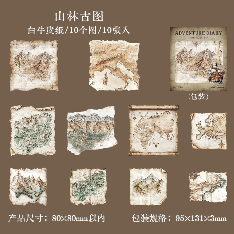 Autocollant en papier kraft blanc pour journal d'aventure — 10 pièces