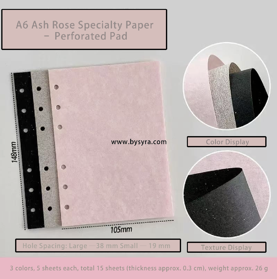 Ash Rose A6 Specialty Paper — 15 Sheets