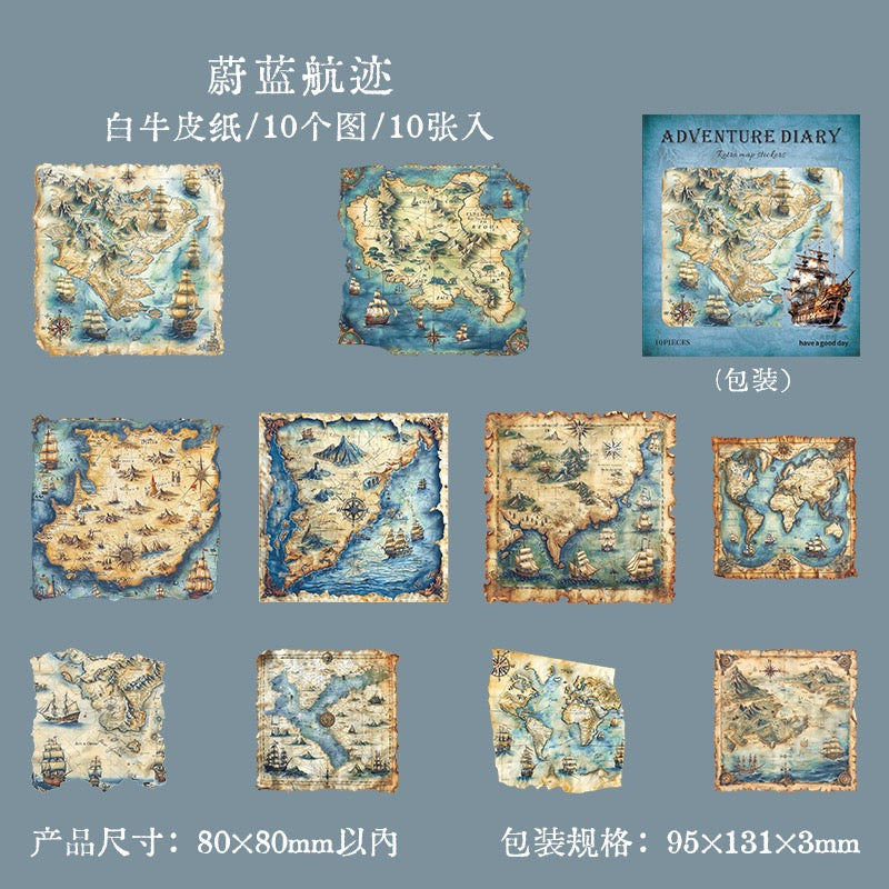 Autocollant en papier kraft blanc pour journal d'aventure — 10 pièces