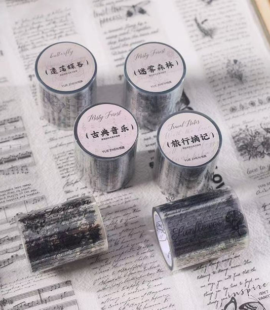 Behind the Time Series: Vintage Text PET Stickers — 3M