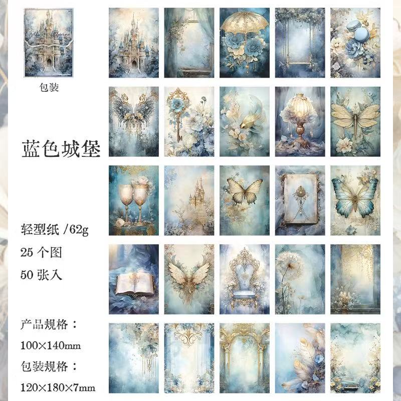 Alice’s Wonderland Series Material Paper — 50 Sheets