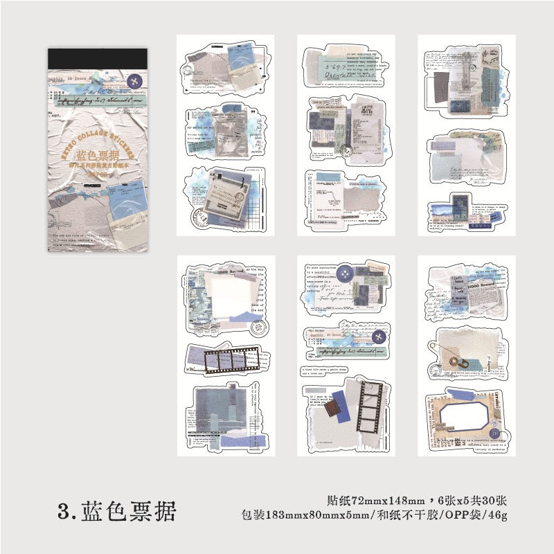 Fragments Series Collage Sticker Book — 30 Sheets