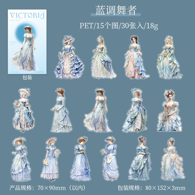 Classical Beauty PET Sticker – 30PCS