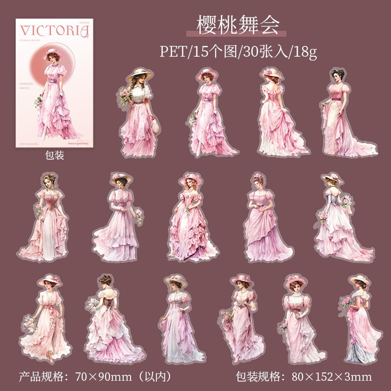 Classical Beauty PET Sticker – 30PCS