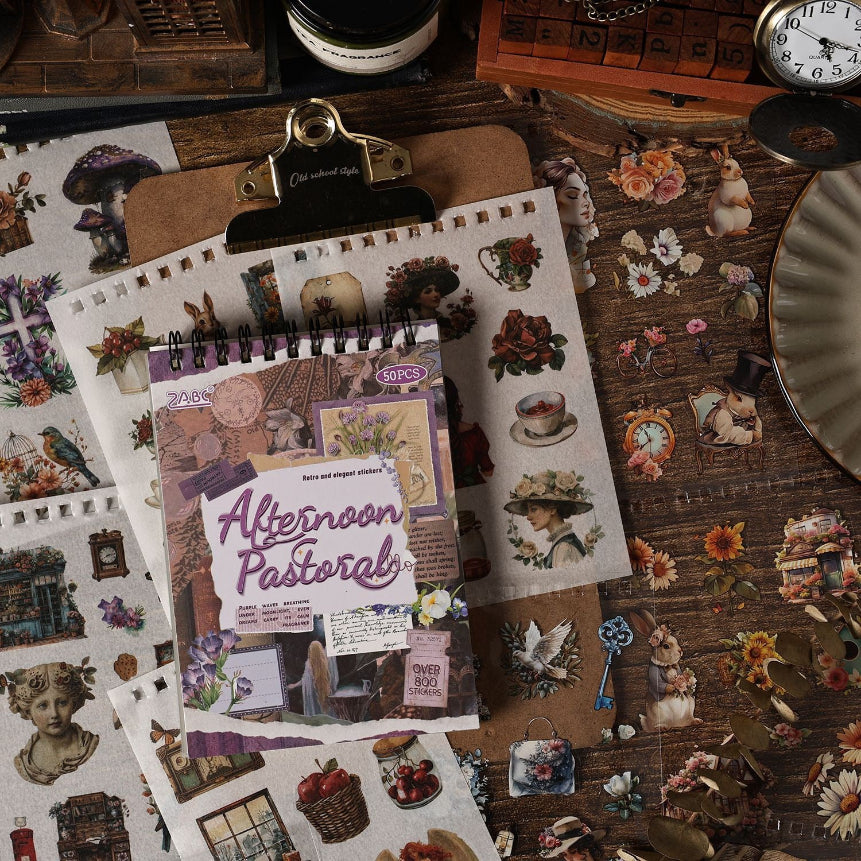 Classical Journal Series PET and Washi Sticker Book — 50 Sheets