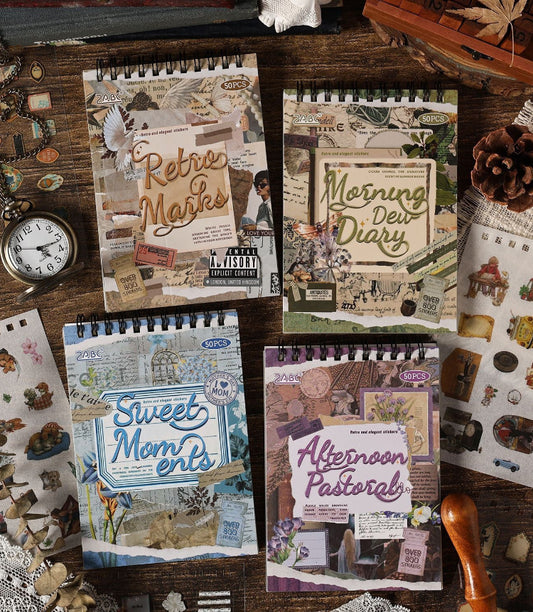 Classical Journal Series PET and Washi Sticker Book — 50 Sheets