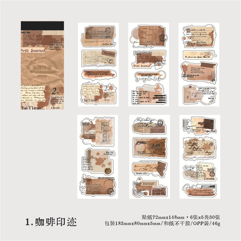 Fragments Series Collage Sticker Book — 30 Sheets