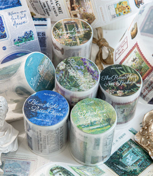 Comic Mail Art Series PET Glitter Die-Cut Tape — 2M