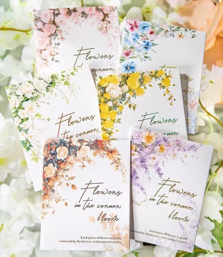 Autocollant PET floral d'angle série Corner Bloom — 10 pièces