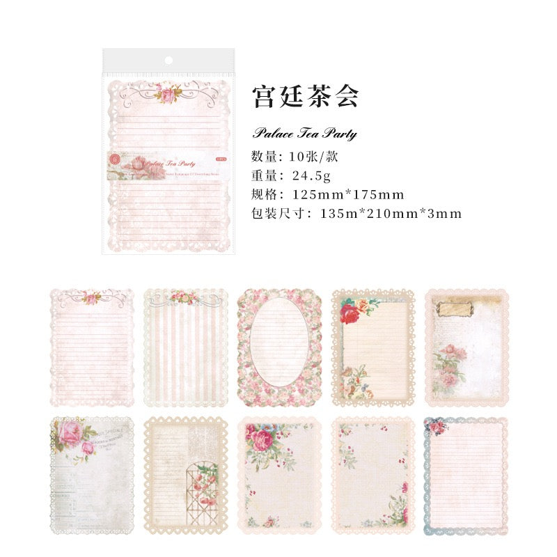 Whispers of Nature Series: Vintage Lace Material Paper — 10 Sheets