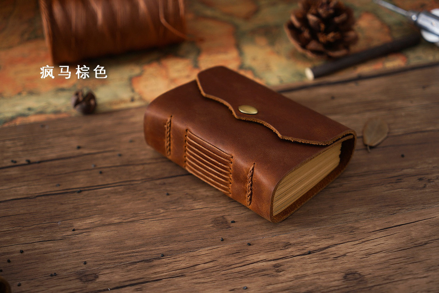 Carnet planificateur vintage en cuir de première qualité