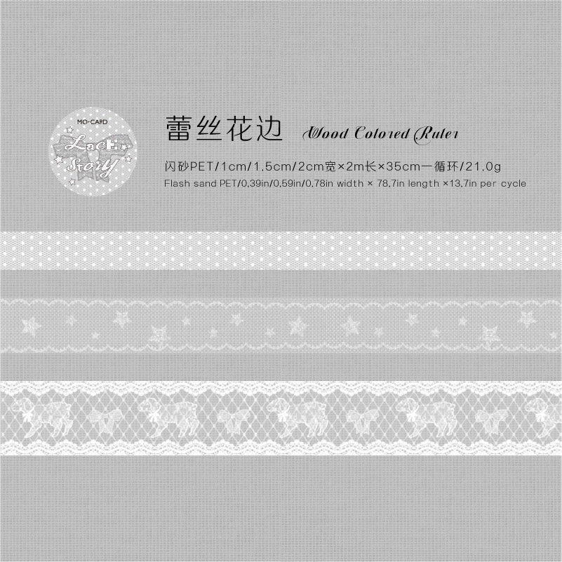 Handmade Lace Series PET Stickers — 2M