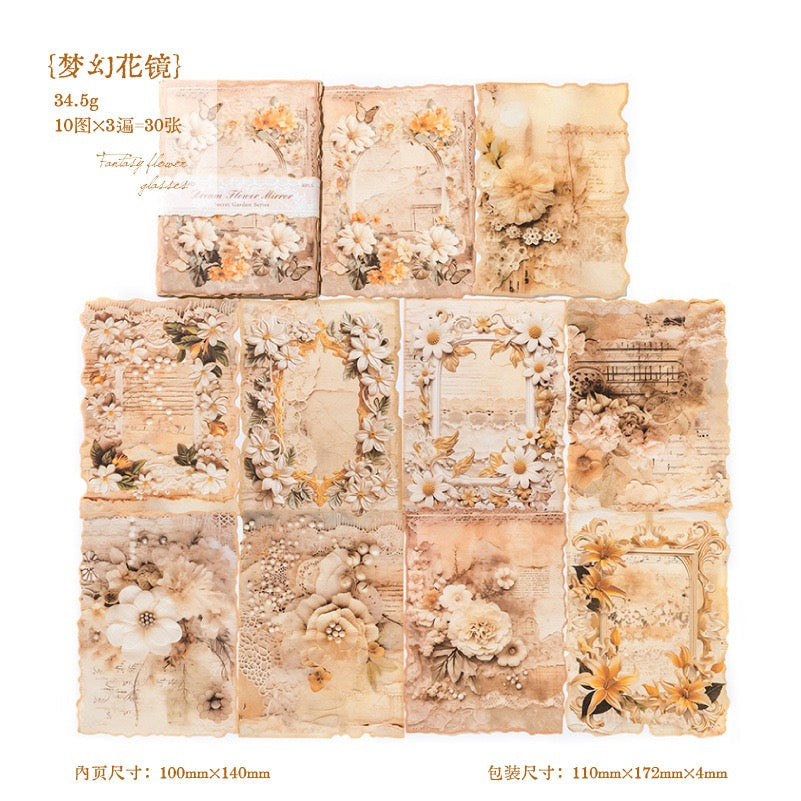 Papier floral vintage de la série Secret Garden — 30 feuilles