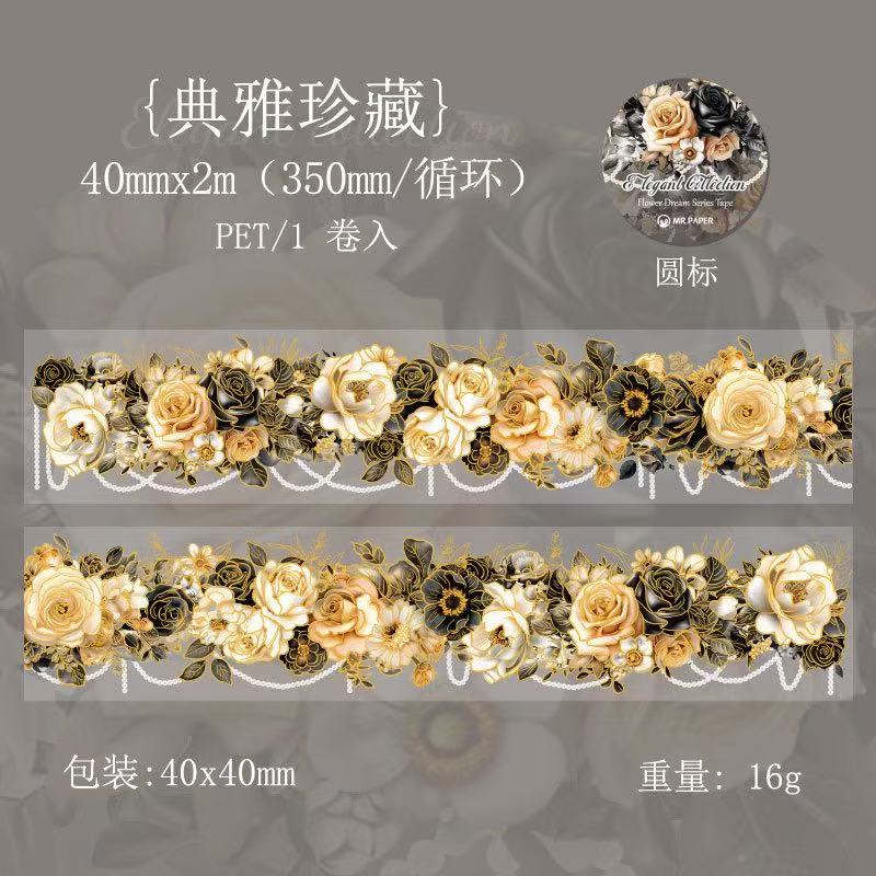 Ruban adhésif en PET à thème floral — 2M