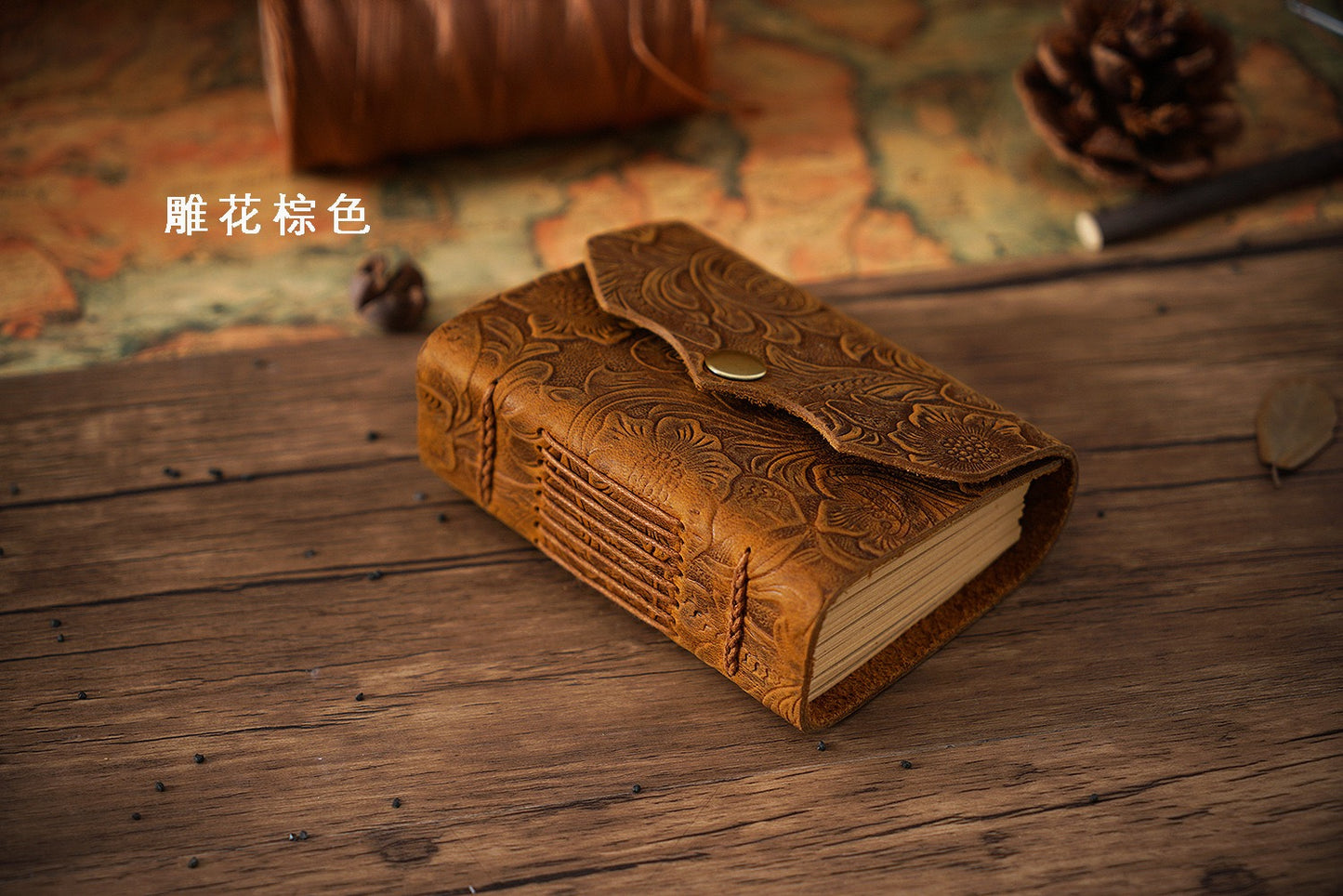 Carnet planificateur vintage en cuir de première qualité