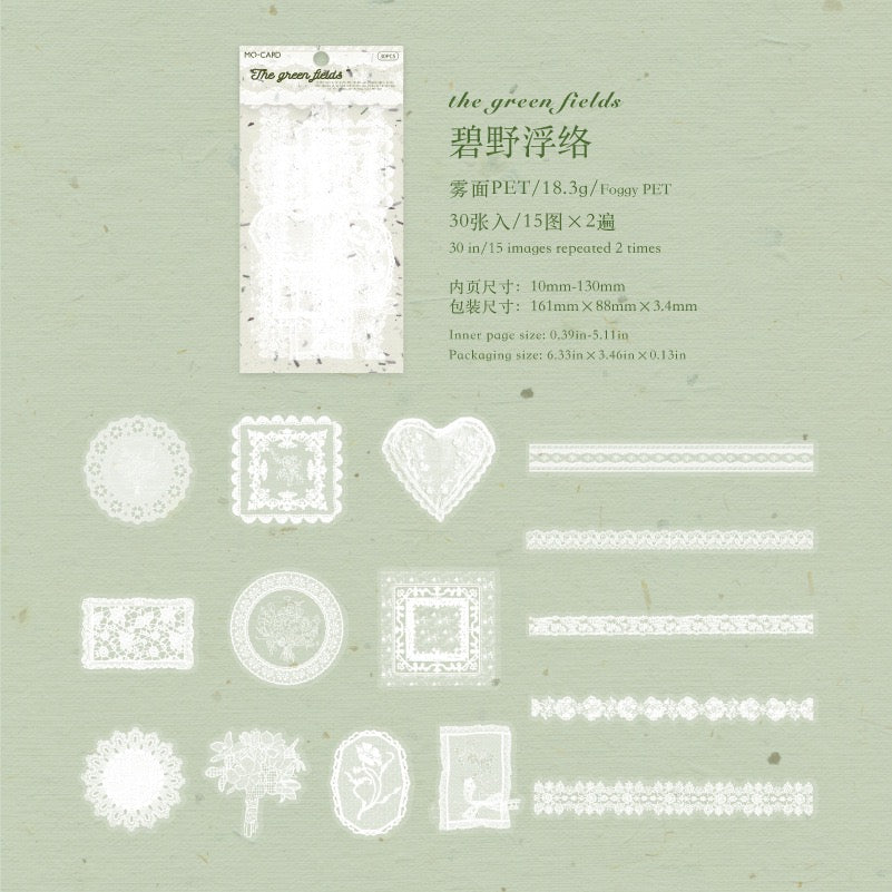 Série Lace Tales : Autocollants en dentelle vintage — 30PCS