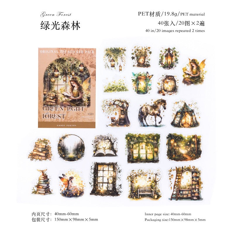 Forest Fantasy Series PET Sticker Pack — 40PCS