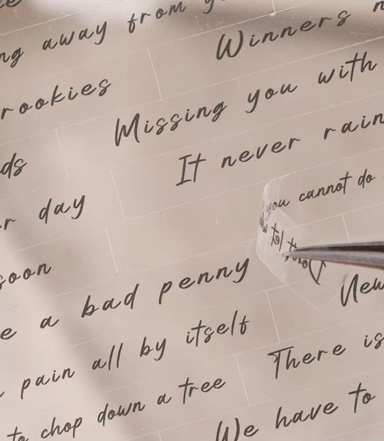 English Flow PET Sticker — 6 Sheets