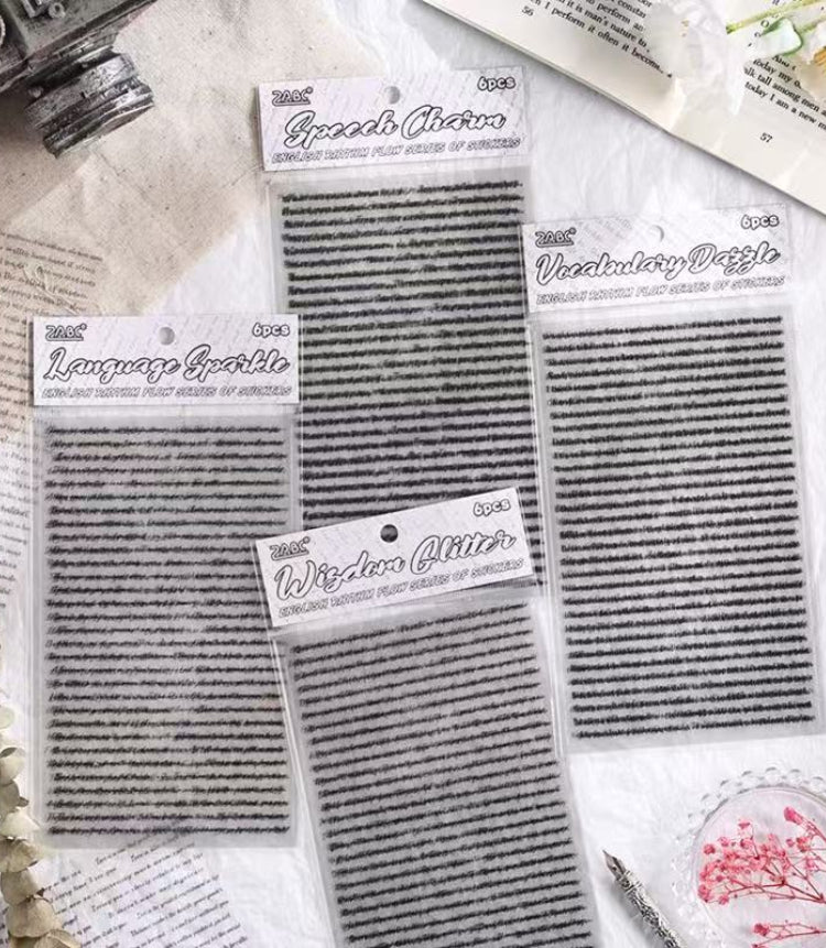 English Flow PET Sticker — 6 Sheets