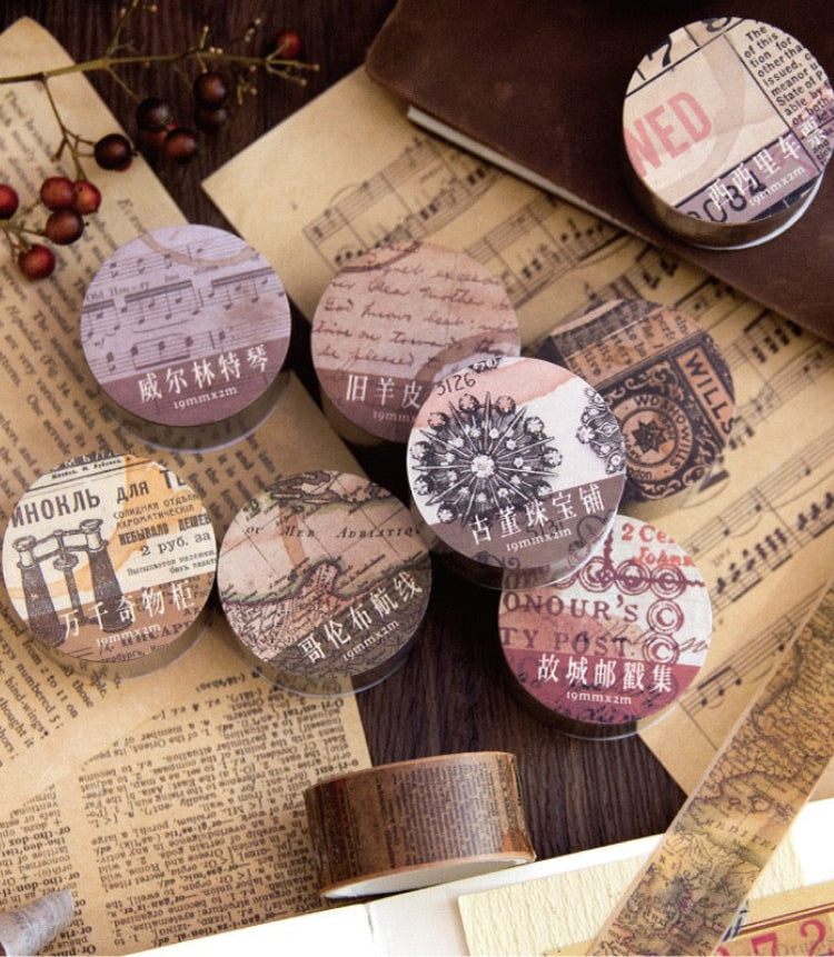 Ruban Washi série papier ancien européen — 2M