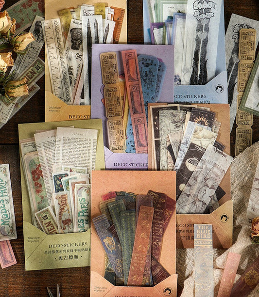 Excerpts from Long Poems Washi Sticker Pack — 40PCS