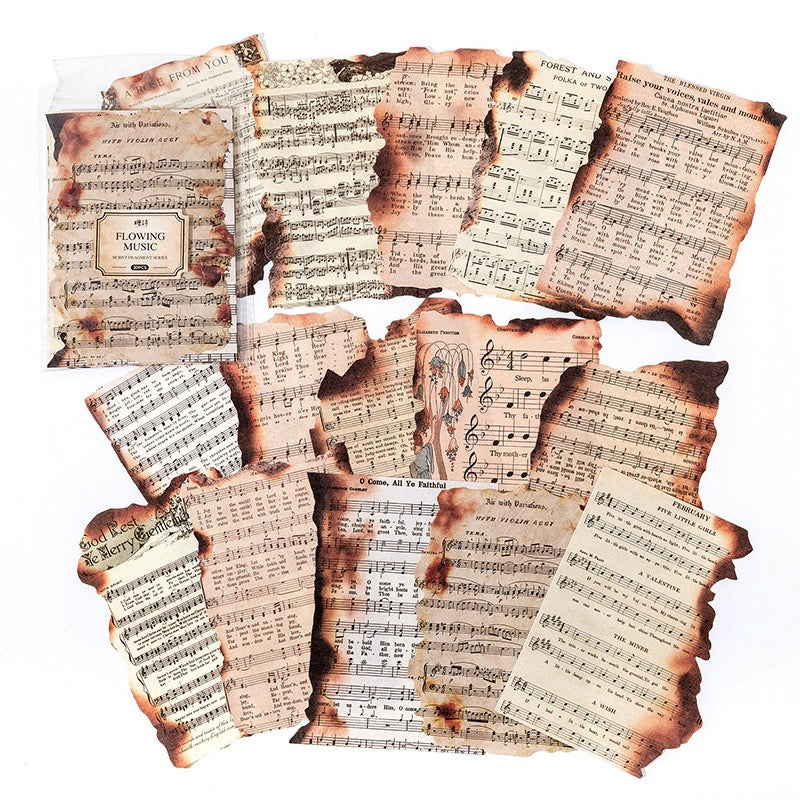 Burnt Fragment Series Material Paper — 30 Sheets