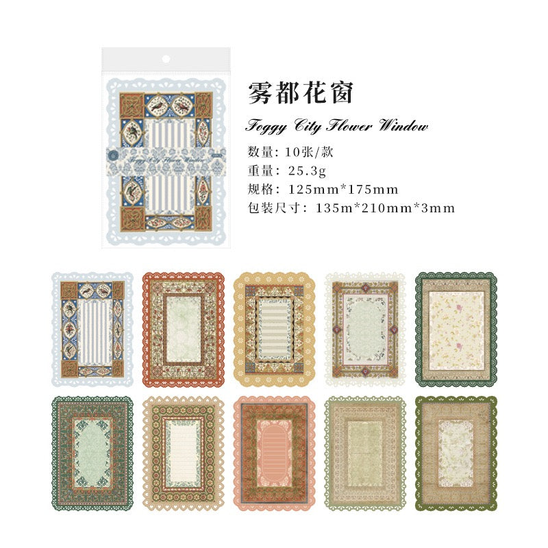 Whispers of Nature Series: Vintage Lace Material Paper — 10 Sheets