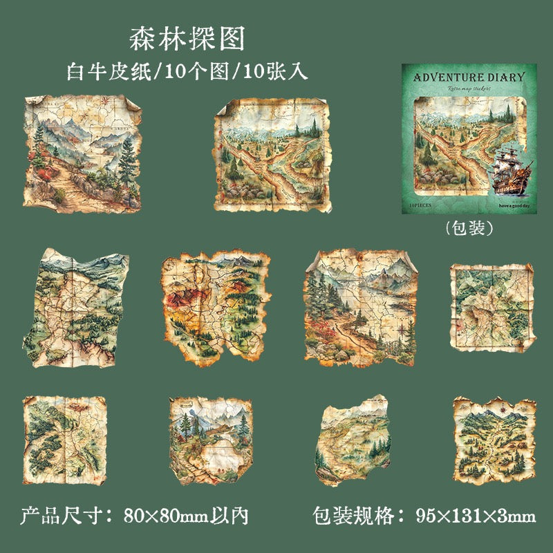 Autocollant en papier kraft blanc pour journal d'aventure — 10 pièces