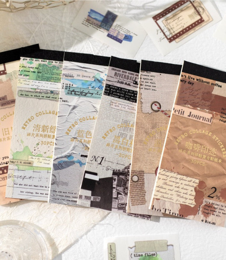 Fragments Series Collage Sticker Book — 30 Sheets