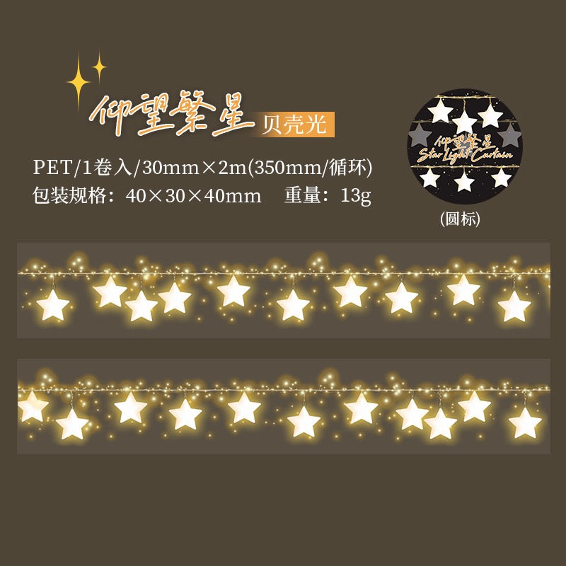 Série de rideaux étoilés : ruban PET Shell-Glow — 2M