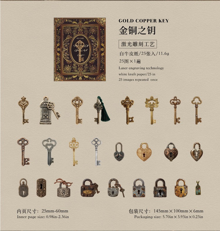 Mystic Codex Series: Vintage Key Sticker Pack — 25PCS