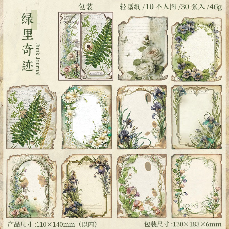 Papier de matériel de jardin perdu — 30 feuilles