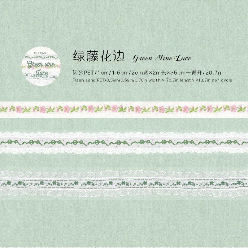 Handmade Lace Series PET Stickers — 2M