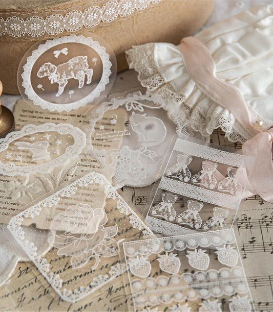 Lace Tales Series: Vintage Lace Stickers — 30PCS