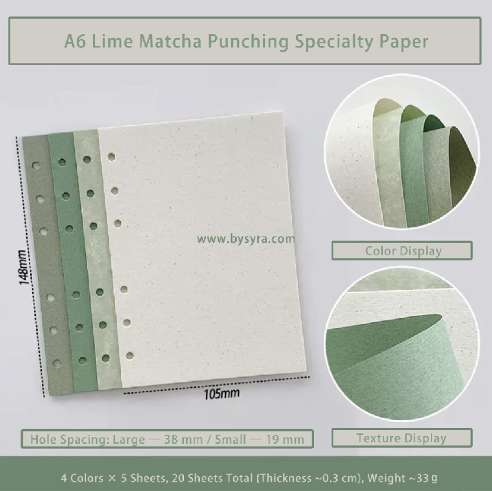 Lime Matcha A6 Specialty Paper — 20 Sheets