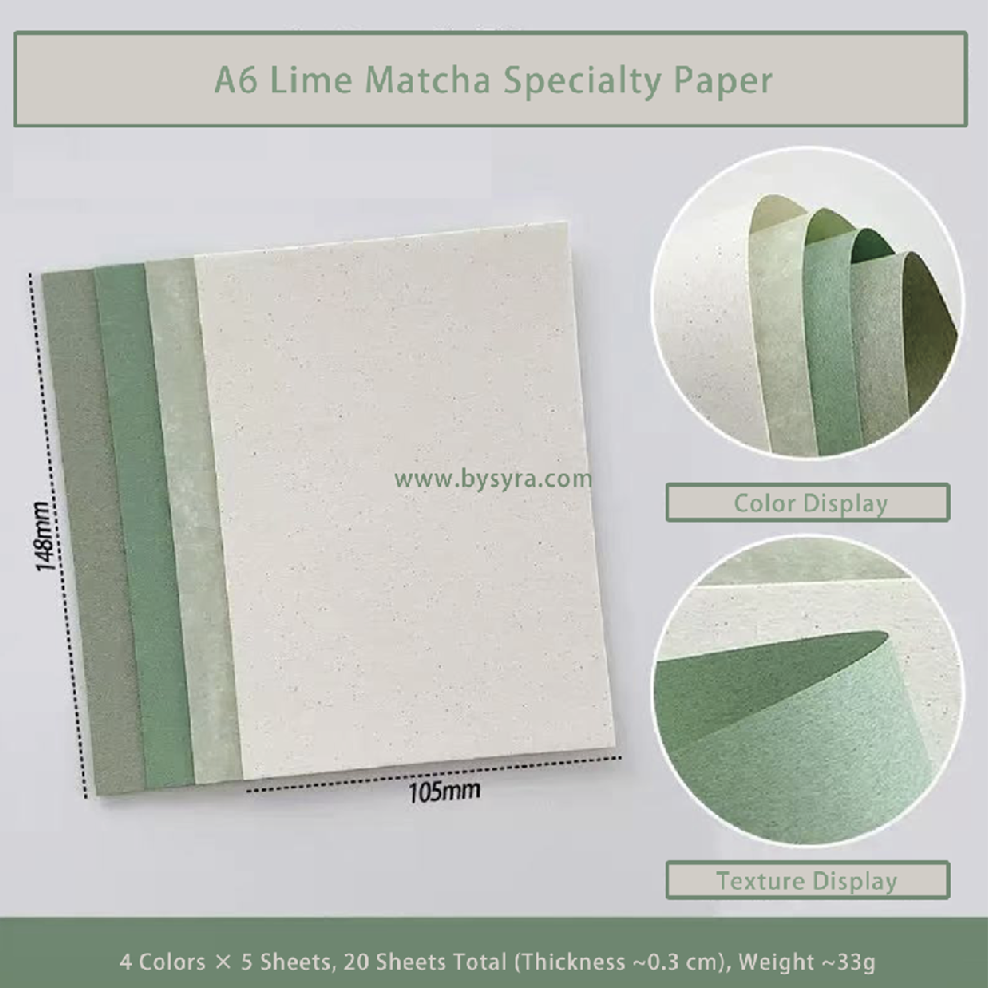 Lime Matcha A6 Specialty Paper — 20 Sheets
